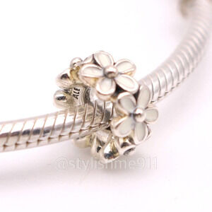 Authentic PANDORA White Daisy Flower Spacer Charm - 791495EN12